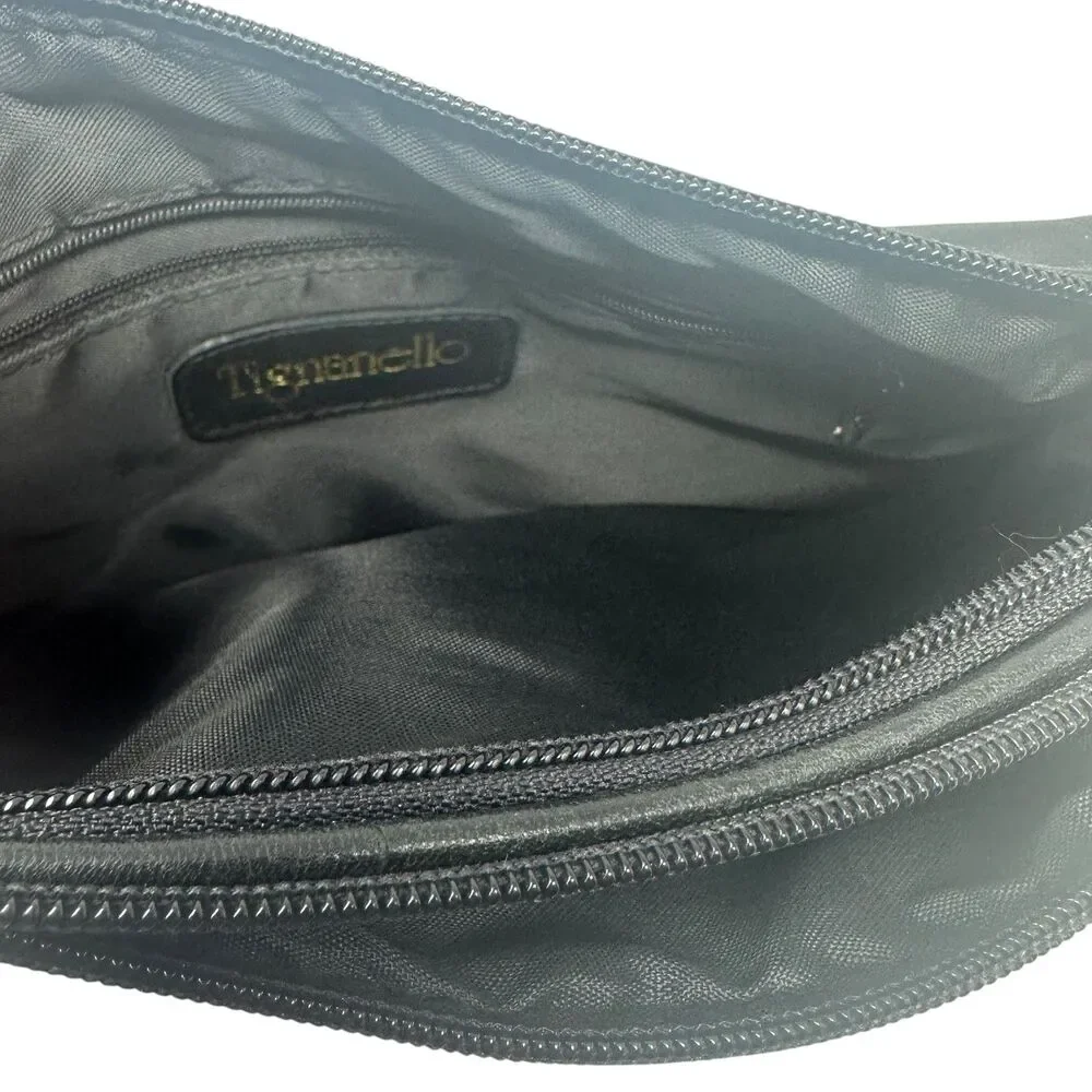 Tignanello Black Soft Leather Crossbody Purse Pocketbook‎ Pockets